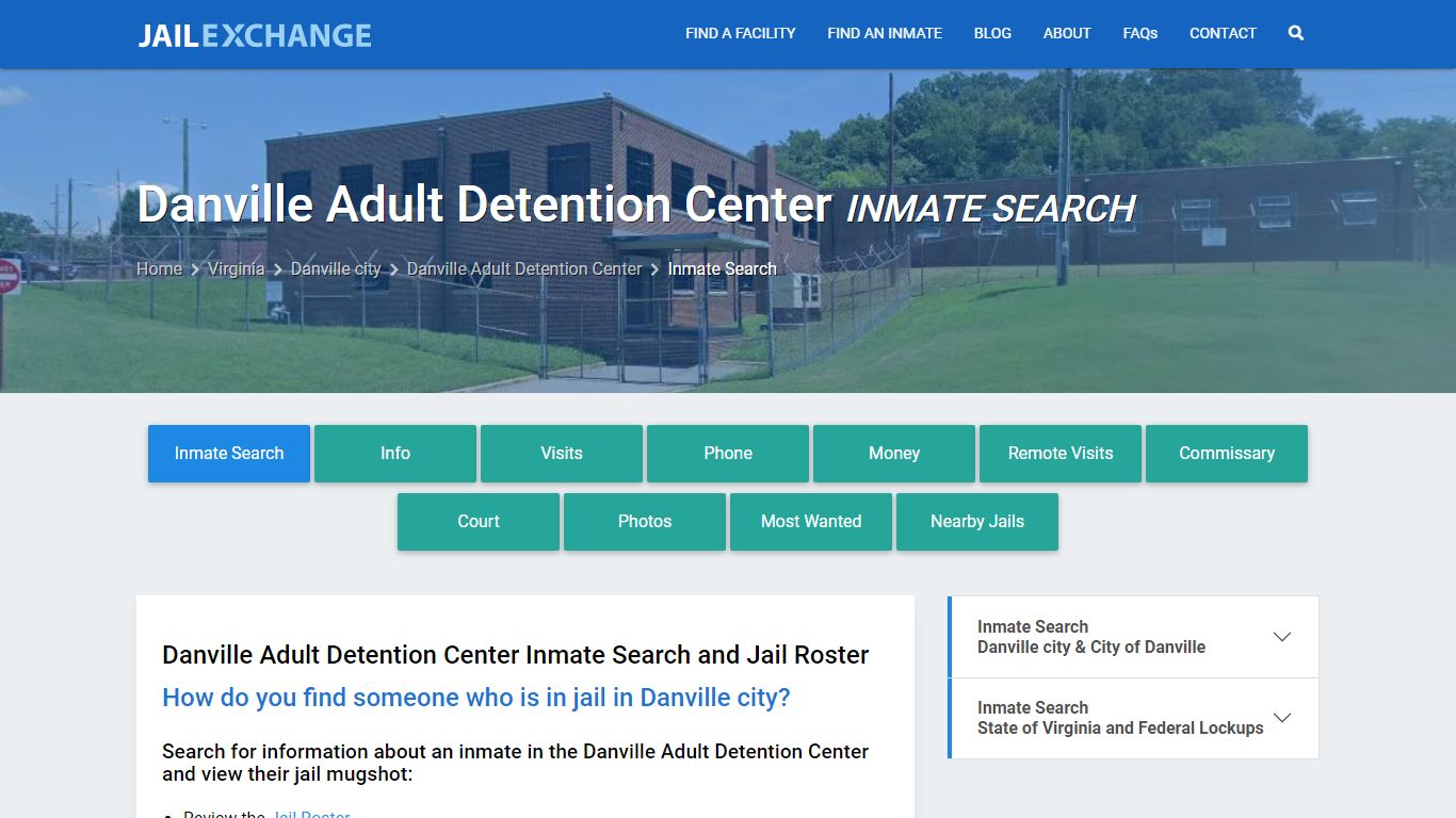 Danville Adult Detention Center Inmate Search - Jail Exchange